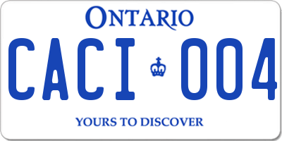 ON license plate CACI004