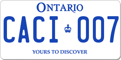 ON license plate CACI007