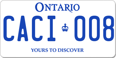 ON license plate CACI008