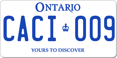 ON license plate CACI009