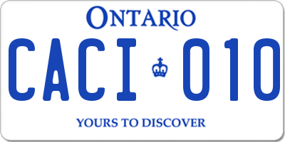 ON license plate CACI010