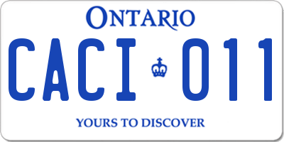 ON license plate CACI011