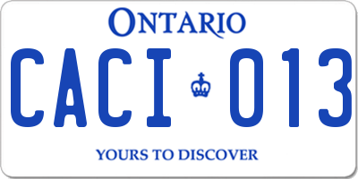 ON license plate CACI013