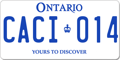 ON license plate CACI014