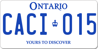 ON license plate CACI015