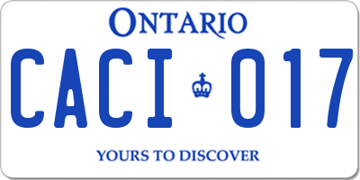 ON license plate CACI017