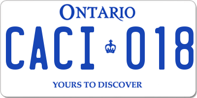 ON license plate CACI018