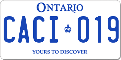 ON license plate CACI019