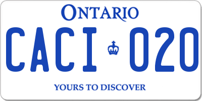 ON license plate CACI020