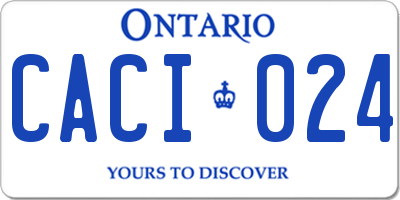 ON license plate CACI024