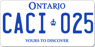 ON license plate CACI025