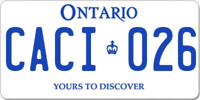 ON license plate CACI026