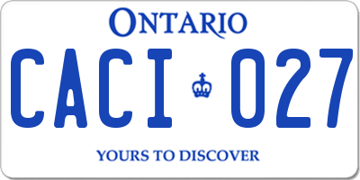 ON license plate CACI027