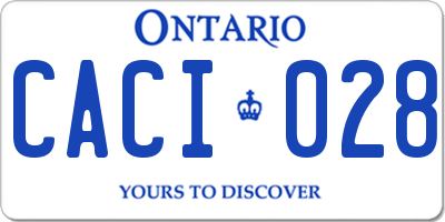 ON license plate CACI028