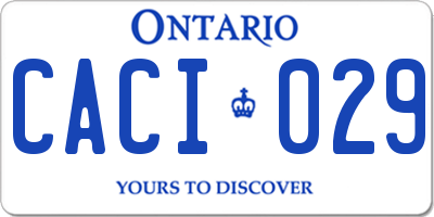 ON license plate CACI029