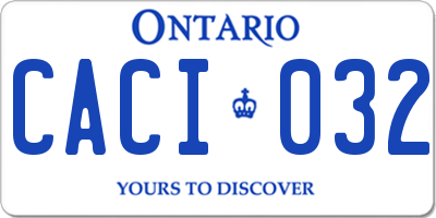 ON license plate CACI032