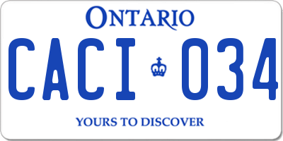 ON license plate CACI034