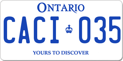 ON license plate CACI035