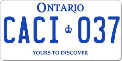 ON license plate CACI037