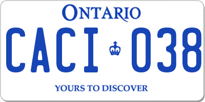 ON license plate CACI038