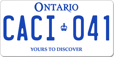 ON license plate CACI041