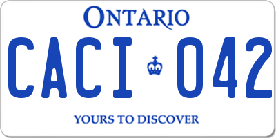 ON license plate CACI042