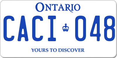 ON license plate CACI048