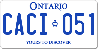 ON license plate CACI051