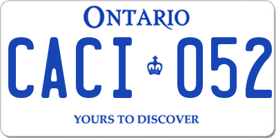 ON license plate CACI052