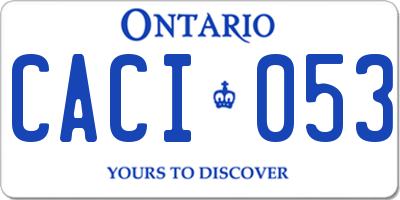 ON license plate CACI053