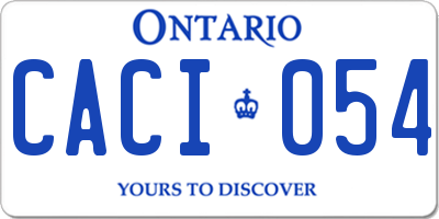 ON license plate CACI054