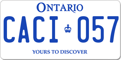 ON license plate CACI057