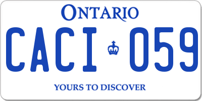 ON license plate CACI059