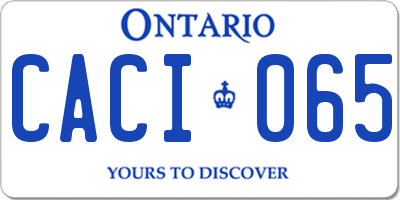 ON license plate CACI065