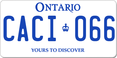 ON license plate CACI066