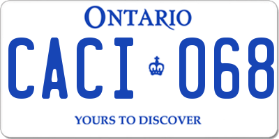 ON license plate CACI068