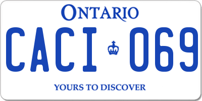 ON license plate CACI069