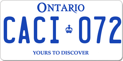 ON license plate CACI072