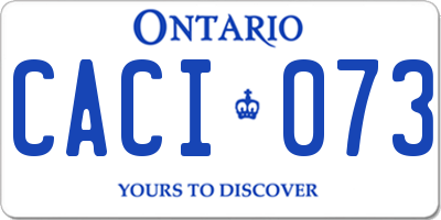 ON license plate CACI073