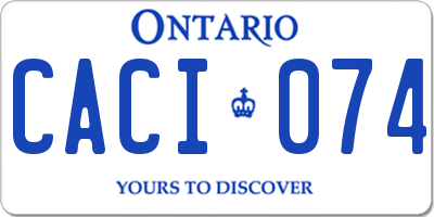 ON license plate CACI074