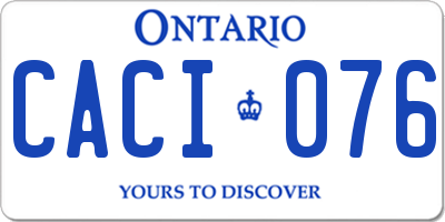 ON license plate CACI076