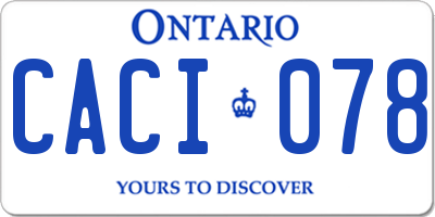 ON license plate CACI078