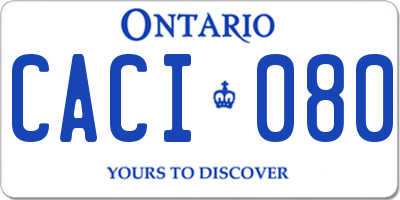 ON license plate CACI080