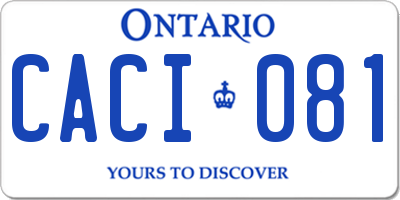 ON license plate CACI081