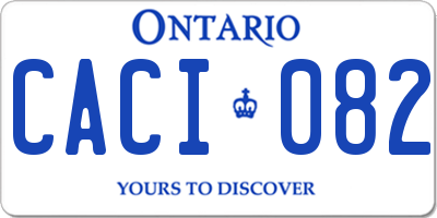 ON license plate CACI082