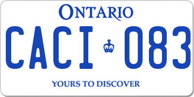 ON license plate CACI083