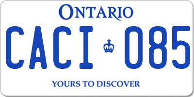 ON license plate CACI085