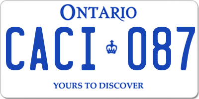 ON license plate CACI087