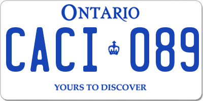 ON license plate CACI089