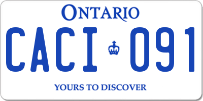 ON license plate CACI091